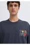 Printed Anthracite T-Shirt Oversize / Wide Cut 0613621-80106 - 7