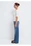 Half Button White T-Shirt Fitted / Bodycon Cut 1613751-80194 - 4