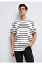 Striped Ecru T-Shirt Loose Fit / Relaxed Comfortable Cut 0613138-70057