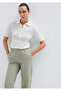 Gray Line Textured White Polo Shirt Slim Fit / Slim Fit 1613787-88146 - 3