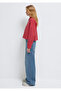 Plaid Red Cropped Shirt Loose Fit / Relaxed Fit 1211401-83904 - 3