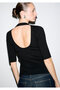 Back Detail Black Knitwear Fitted / Body-Fitting Cut 1710862-900 - 2