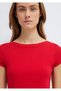 Red Basic T-Shirt Fitted / Bodycon Cut 1613807-82054 - 7