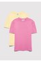 2-Pack Women's Basic T-Shirt Fitted / Body-Fitting Cut 1611372-71187