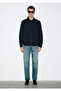 Navy Blue (Tencel) ™ ) Blended Shirt Loose Fit / Relaxed Comfortable Cut 0211876-83699 - 5