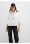 Semi-Zipper Back Printed Ecru Sweatshirt 1S10502-70057