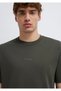 Logo Printed Khaki Basic Interlock T-Shirt Loose Fit / Comfortable Cut 0613102-71553 - 7
