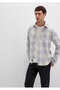 Men's Gray M0211637-90847 Checked Shirt - 3