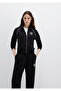 Black Sweatshirt with Piping Detail and Zipper 1S10365-900 - 3