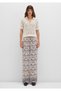 Ethnic Printed Beige Trousers with Belted Laces 1011123-91008 - 4