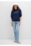 Logo Printed Hooded Navy Blue Sweatshirt 1S10420-82318 - 2