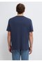 Logo Printed Navy Blue Basic Interlock T-Shirt Loose Fit / Comfortable Loose Cut 0613102-85315 - 5
