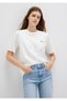 Mini Logo Printed Interlock White Basic T-Shirt Regular Fit / Normal Cut 1612122-70057 - 2