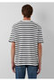 Black Black Striped Ecru T-Shirt Loose Fit / Relaxed Fit 0612860-900 - 5