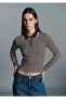 Striped Brown Polo T-Shirt Fitted / Slim Fit 1613836-91456 - 3