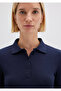 Navy Blue Polo T-Shirt Fitted / Bodycon Fit 1613413-82318 - 6