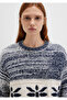 Snowflake Detailed Color Block Sweater Loose Fit / Relaxed Fit 1710803-89101 - 5
