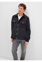 Anthracite Pocketed Velvet Shirt Loose Fit / Relaxed Fit 0211750-70087 - 3
