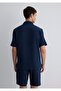 Short Sleeve Navy Blue Shirt Loose Fit / Loose Relaxed Cut 0211530-70492 - 4