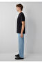 Black Basic T-Shirt with Label Detail Loose Fit / Loose Relaxed Fit 0611824 -900 - 4