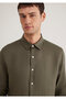 Khaki Linen Shirt Slim Fit / Slim Fit 0211466 -71546 - 5