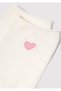 Heart Embroidered Ecru Socket Socks 1913243-70048 - 2