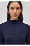 Textured Navy Blue T-Shirt Slim Fit / Slim Fit 1612026 -82183 - 5