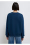 Logo Printed Navy Blue Sweatshirt 1611656-82454 - 6