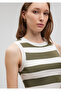 Striped Crop Knitwear Top Fitted / Body-Fitting Cut 1710098-87120 - 5