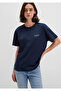 Logo Printed Navy Blue T-Shirt Loose Fit / Loose Relaxed Fit1611309-70490