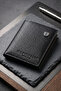 BASE. POLO ASSN. 7618-19 GENUINE LEATHER WALLET CARD HOLDER BLACK