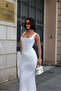 Women's White Tie-Up Long Dress 1026-22237 - 4