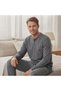 Men's Cotton Collared Buttoned Pocketed Gift Bundle and Dowry Set Dark Gray Color Pajama Set Al007