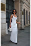 Women's White Tie-Up Long Dress 1026-22237 - 6