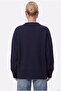 Women's Homy Soft Crew Neck Navy Blue Oversize Knitwear Sweater - 5