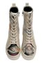 Women's Vegan Leather Beige Zippered Long Boots - Mon Cher Design - 3
