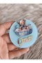 Plexiglass Newborn Birthday Magnet Gift with Teddy Bear Figure in Blue Basket (10 Pcs) - 2
