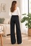 Organic Cotton Maternity Jean Pants, Washable, Lace-Up, Elastic Waist, Wide Legs - 5