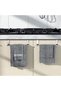 Silvery Steel Towel Rack with Hooks,Under Cabinet Paper Dispenser and Towel Bar,Space Saving Kitchen Storage,Pack of 2 - 7