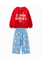 Girl's Slogan Printed 3-Yarn Fabric Cotton Undergarment Set