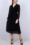 women's black belted double breasted midi chiffon dress NB2023