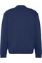 Men's Regular Fit Terry Fabric Monogram Logo Crew Neck Long Sleeve Navy Blue Sweatshirt - 3