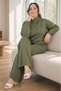 Front Half Zippered 100% Acrylic Fabric Large Size Bottom Top Set - 7