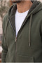 Plush Inside Three Thread Fabric Ov Oversized Ermuarlı Ka Hooded Weatshirt - Pine Green - 3