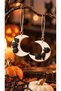 Halloween Black Cat Earrings – Handmade Polymer Clay Dangle Earrings with Crescent Moon Figure Lunaria Noctis - 7