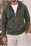 Plush Inside Three Thread Fabric Ov Oversized Ermuarlı Ka Hooded Weatshirt - Pine Green - 6