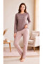Women's Winter Viscose Pajama Set Long Sleeve Crew Neck Patterned Trousers m L XL XXL 89-160