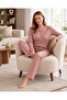 Women's Viscose Pajama Set 4 Button Placketed Lapel Long Sleeve Patterned Homewear Casual Home Clothing 79-160