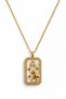 Women's Steel Necklace Zodiac Sign Series Mother of Pearl Plate Lion Sign Necklace