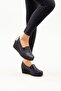 Women's Navy Blue Genuine Leather Orthopedic Shoes - 3